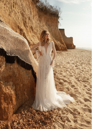 Ivory Lace Tassels V Back Wedding Dress Ivory Lace Tassels V Back Wedding Dress